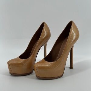 Yves Saint Laurent Tan Stiletto Heels with Platform Size 35.5